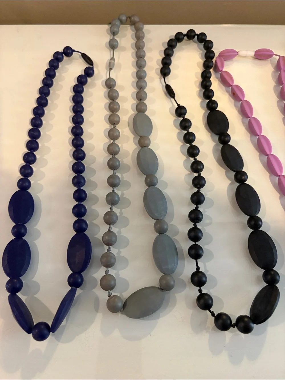 Baby teething Necklace Lot - Navy, Gray, Black, Pink, Cream, Teal, black & white